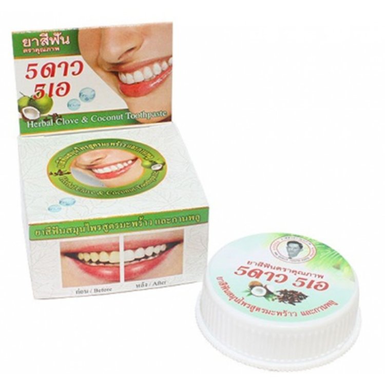 Травяная отбеливающая зубная паста с экстрактом Кокоса 5 Star Cosmetic, 25 гр.
