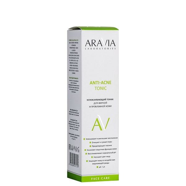 Успокаивающий тоник для жирной и проблемной кожи Anti-Acne Tonic, "ARAVIA Laboratories", 250 мл