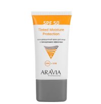 ARAVIA Professional Солнцезащитный крем для лица с тонирующим эффектом Tinted Moisture Protection SPF 50, 50 мл