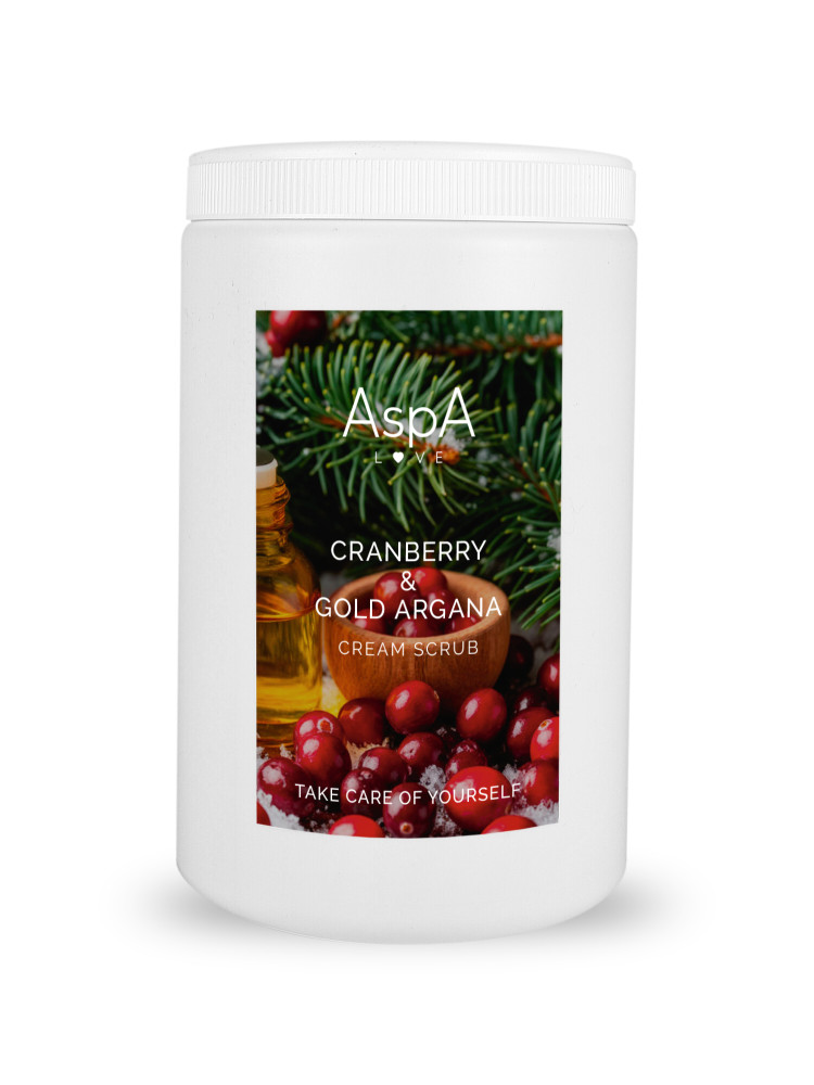 Скраб кремовый для тела Клюква и Золотая аргана Aspa love, 1000гр
