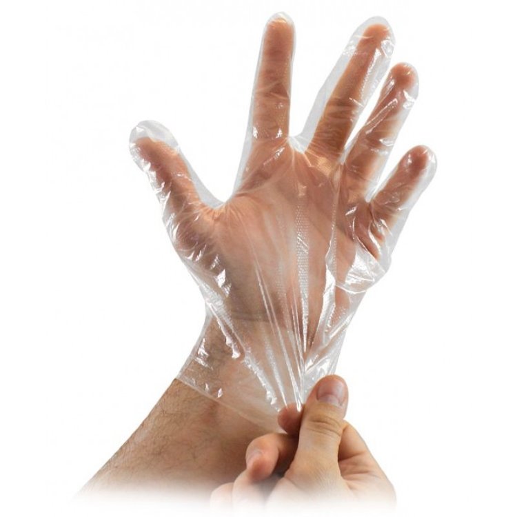 Перчатки полиэтиленовые прозрачные L, 100 шт.