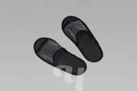 Тапочки для душа с прозрачным верхом, Черный, 25 пар/упк  Чистовье, 