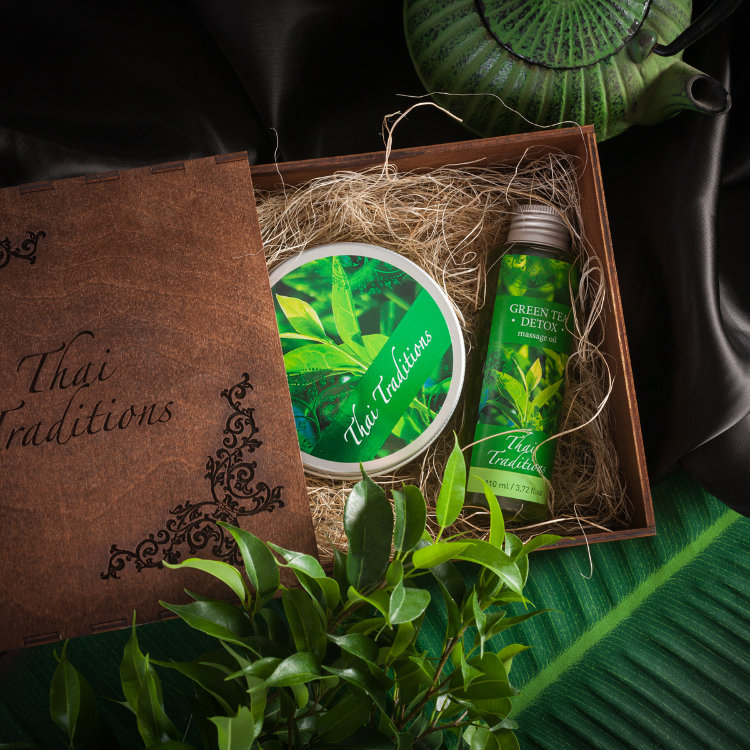 Подарочный набор для тела Зеленый Чай Детокс Thai Traditions (№1, малый)