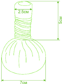 Травяной мешочек для массажа лица Herbolica, 40 гр. (d - 5 см)