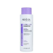 Шампунь оттеночный для поддержания холодных оттенков осветленных волос Blond Pure Shampoo, ARAVIA Professional , 400 мл    НОВИНКА