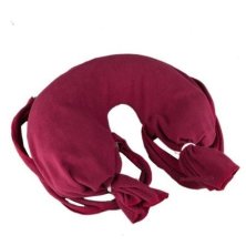 Подушка-подкова для лица с шариками (цвет бордовый)