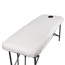 Накидка на массажный стол Стандарт с отверстием (бежевый) +25 см