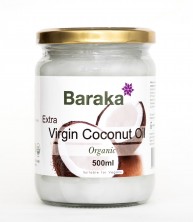 Кокосовое нерафинированное масло холодного отжима (стекло) Baraka, 500 мл.