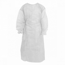 Халат SMS Белый удлиненный с завязками сзади 5 шт/уп, 1-touch