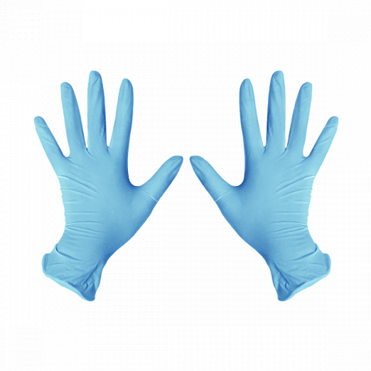 Перчатки нитриловые голубой M 100 шт/уп, 1-touch