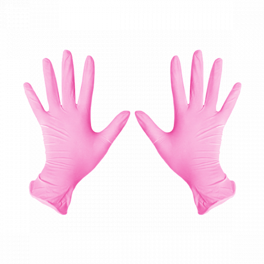 Перчатки нитриловые Розовый M 100 шт/уп, 1-touch