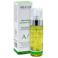 Пенка для умывания с коллоидной серой и экстрактом женьшеня Anti-Acne Cleansing Foam, "ARAVIA Laboratories", 150 мл.