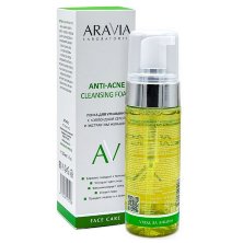 Пенка для умывания с коллоидной серой и экстрактом женьшеня Anti-Acne Cleansing Foam, &quot;ARAVIA Laboratories&quot;, 150 мл.