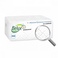 Полотенца Бумажные 2 слоя V-сложение "BELUX" 200 шт/уп, 1-touch