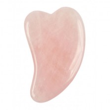 Скребок &quot;Изогнутое сердце&quot; для массажа Гуаша из розового кварца 100 x 65 x 5 мм ( в коробке)