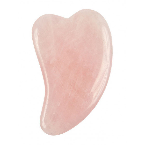 Скребок "Изогнутое сердце" для массажа Гуаша из розового кварца 100 x 65 x 5 мм ( в коробке)