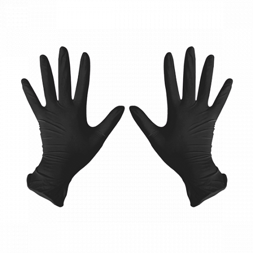 Перчатки нитриловые Черный S 100 шт/уп, 1-touch
