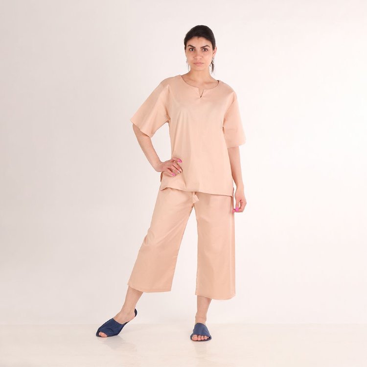Пижама костюм  для массажа хлопок люкс (размер L, цвет бежевый)