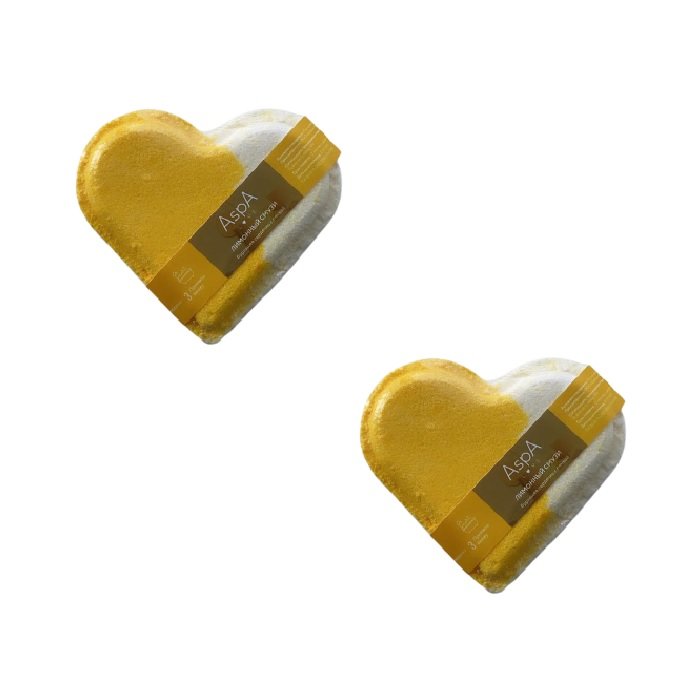 Бомбочка для ванны сердечко Лимонный смузи с пенкой AspA Love, 110 гр. * 2 шт.