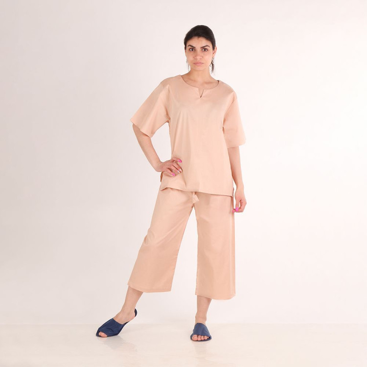 Пижама костюм для массажа хлопок люкс (размер ХL, цвет бежевый)