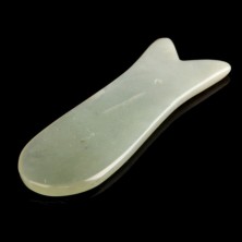 Скребок Гуаша из нефрита в форме рыбки, 120 x 35 x 5 мм 