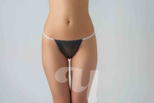 Трусики бикини женские из спанбонда, 44-48, черный, 25 шт/упк Чистовье