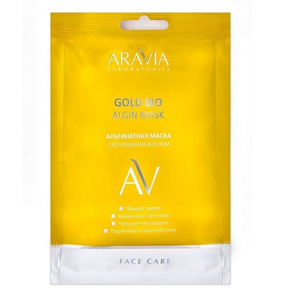 Альгинатная маска с коллоидным золотом Gold Bio Algin Mask, "ARAVIA Laboratories", 30 г