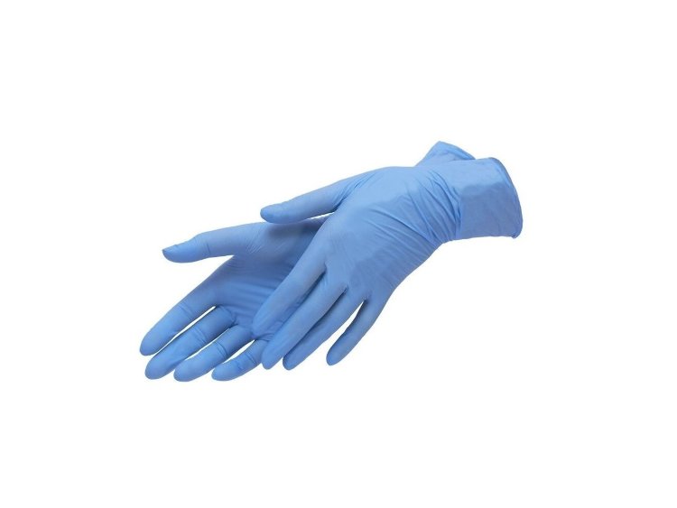 Перчатки нитрил неопудр Benovy  p-p M голубые 100 шт/50 пар (24 руб/пара)